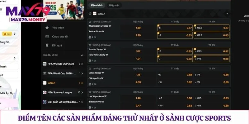 Điểm tên các sản phẩm đáng thử nhất ở sảnh cược sports